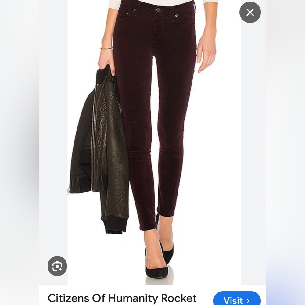 Women’s of Humanity by Jerome Dahan Black Currant High Rise Skinny Pants Size 28